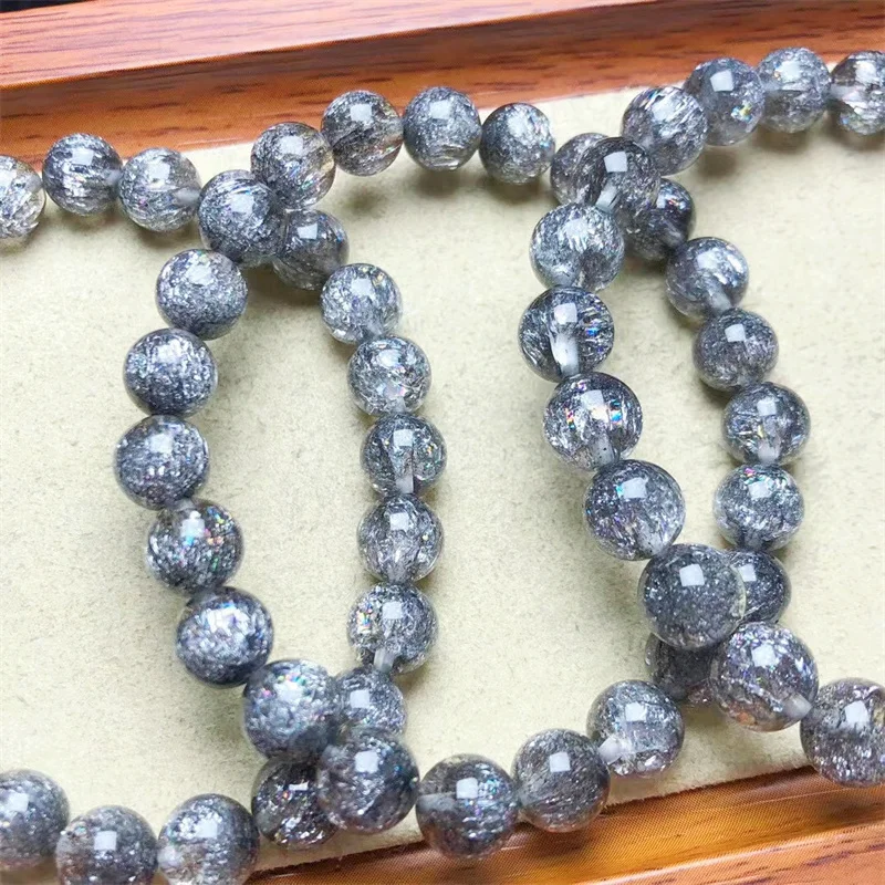 Natural Silver Super Seven Quartz Bracelet Women Extravagant Collection Quality Colorful Gemstones Rainbow Jewelry 8/10mm