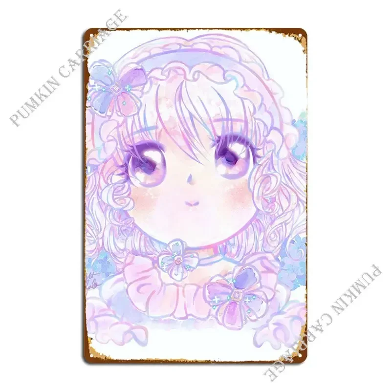 Hydrangea Anime Girl Metal Signs Garage Cinema Wall Custom Club Tin Sign Poster