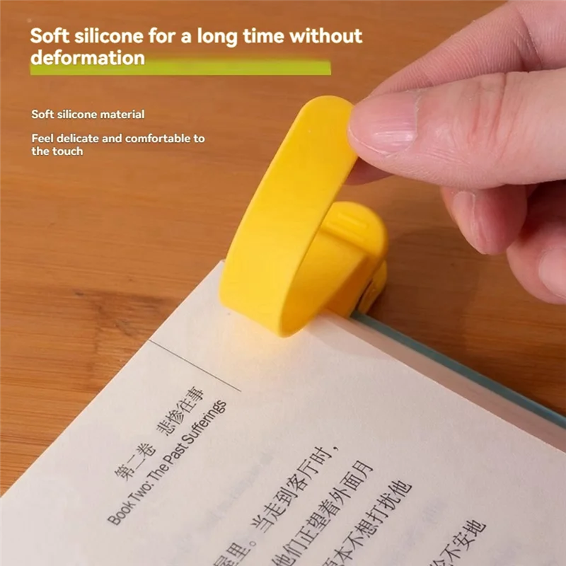 WORTHOWN-3Pcs Automatic Bookmark Set, Silicone Bookmark, Suitable For Readers, Children And Book Lovers.