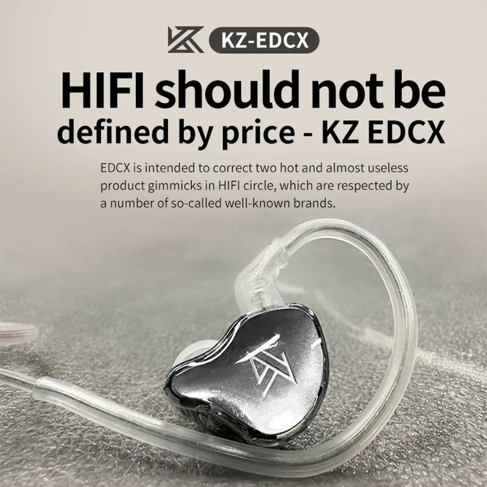 KZ EDCX سماعات باس سماعات في الأذن رصد سماعات ديناميكية إلغاء الضوضاء الرياضة HIFI سماعة 3.5 مللي متر التوصيل سماعات أذن استريو #2