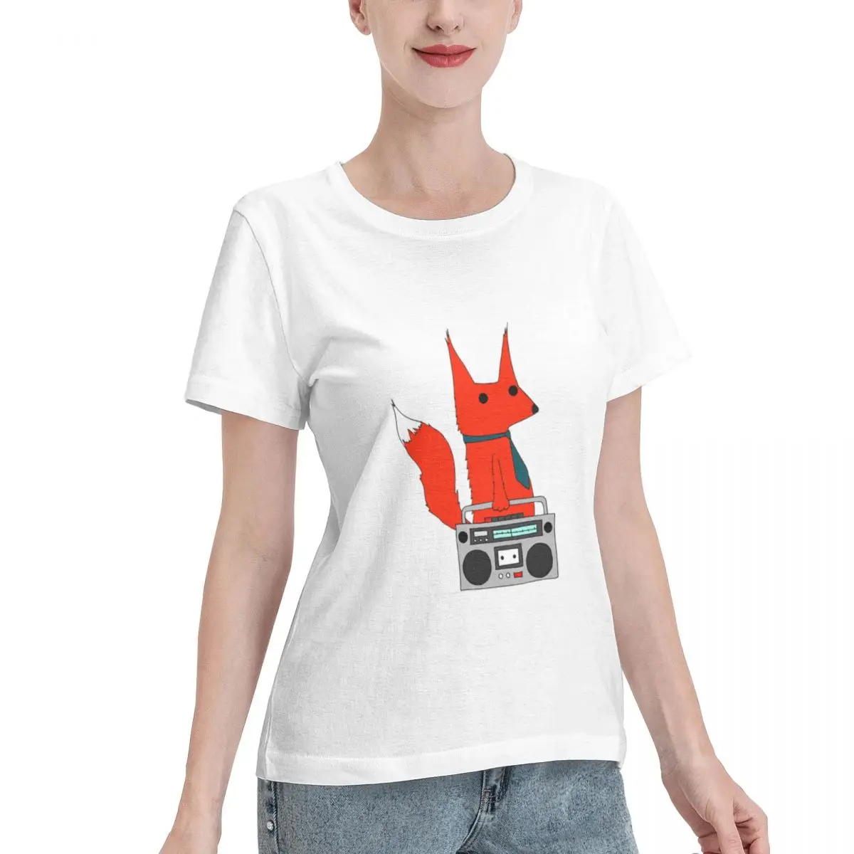Bargain Price Music Fox Fitted Women's T-shirt Harajuku Wholesale Blank Tee