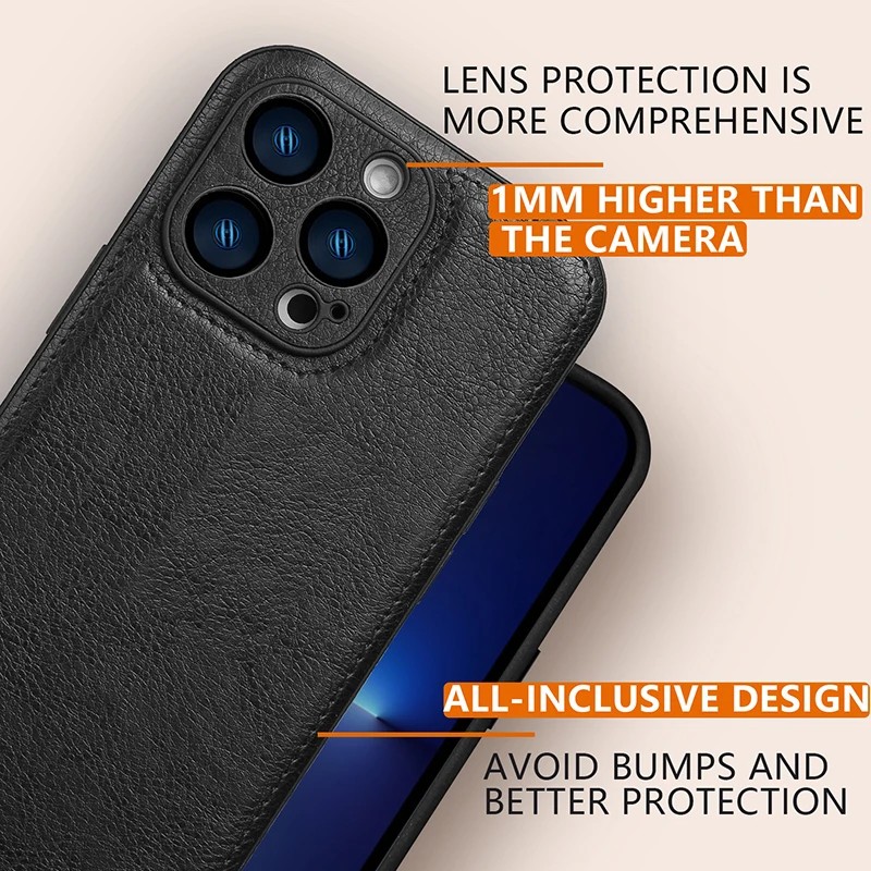 الفاخرة بلون الجلود الوفير لينة قضية الهاتف آيفون 16 برو ماكس 14 11 12 13 15 برو ماكس عدسة الكاميرا حماية الغطاء الخلفي #6