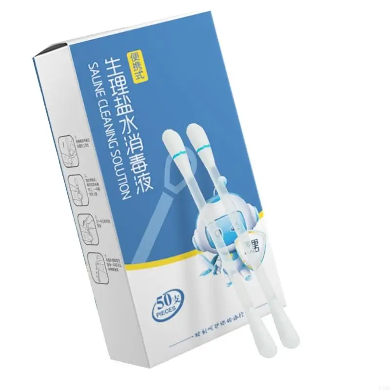 50pcs生理食塩水溶液綿棒防腐剤綿棒生理食塩水クレンジングコットンスワブT4MB