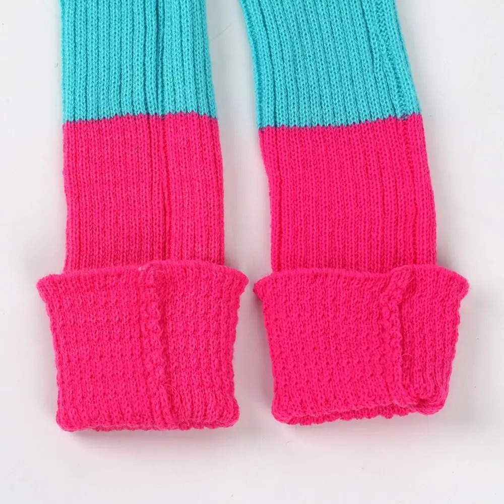 Calcetines de pierna de polaina de punto de lana delicados extendidos 81cm por encima de la rodilla calentadores de piernas elásticos coloridos para invierno
