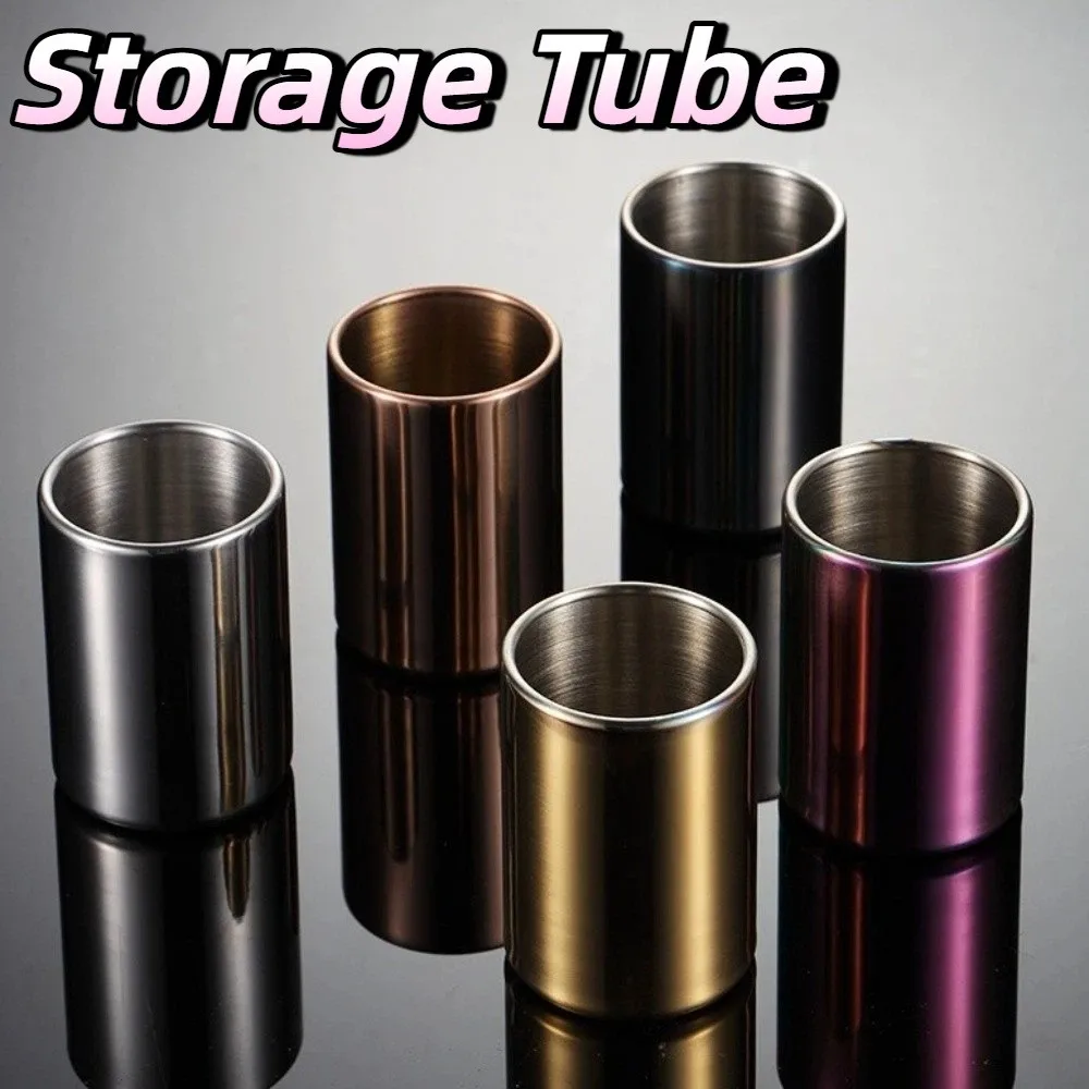 Portable Stainless Steel Fruit Fork Holder Cylinder Multi-functional Toothpick Box Durable Toothpick Container Restaurant