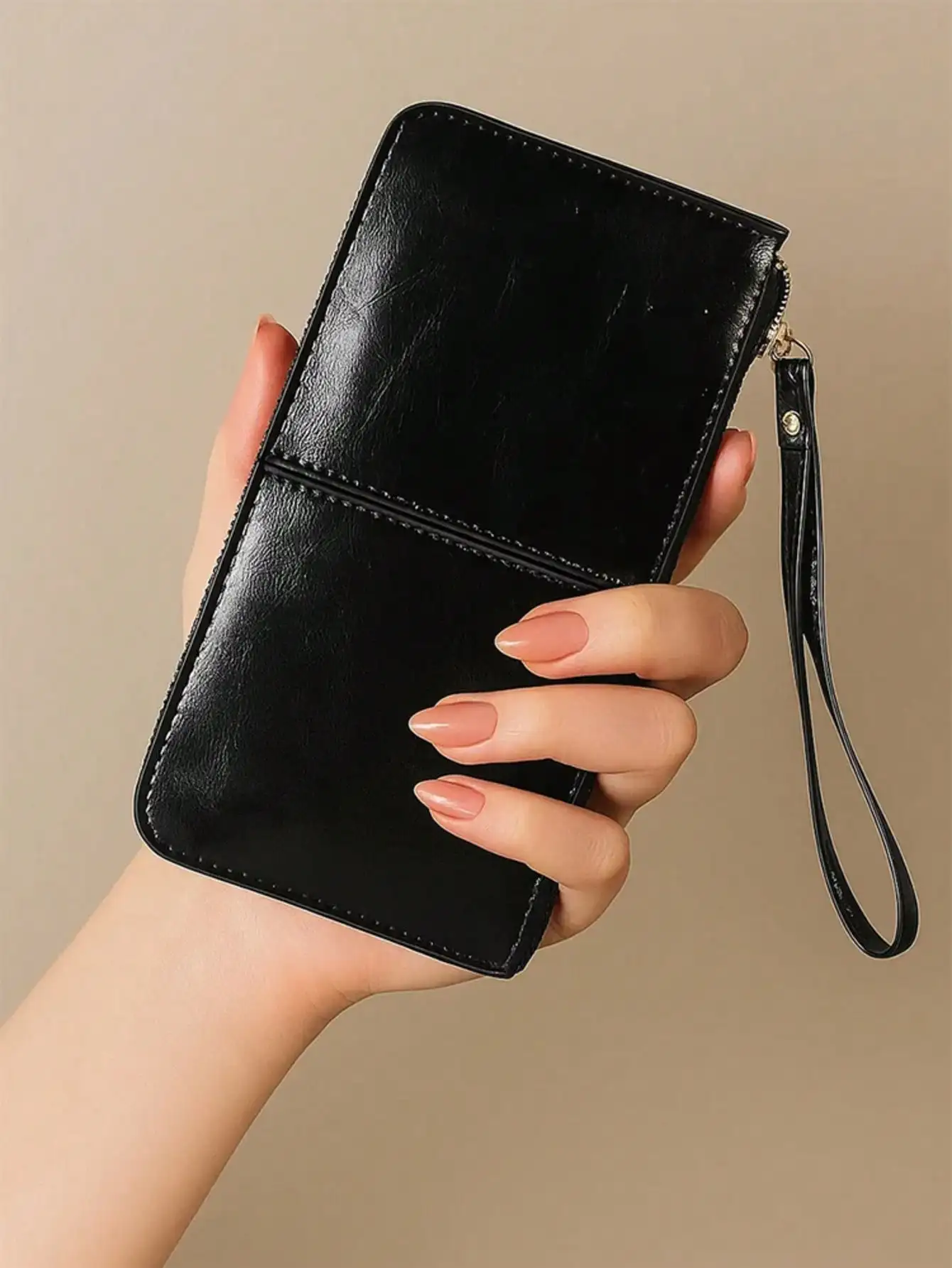 Stylish Vintage Zipper Purse Ladies Long Purse Tote Bag Coin Card Holder PU Leather Ladies Wallet