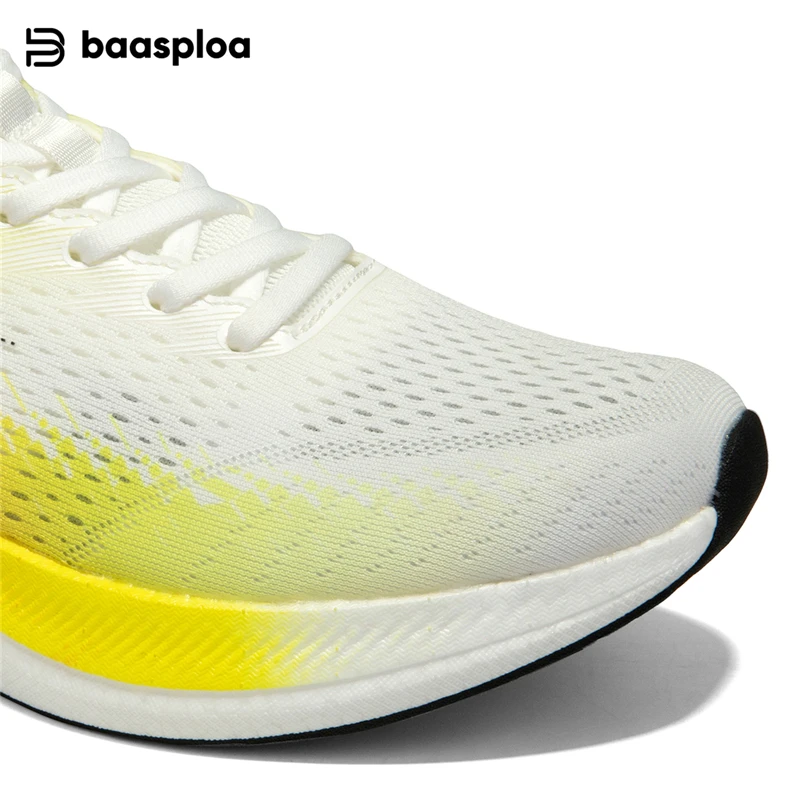Baasploa nouveaux hommes chaussures de course maille respirant plaque de carbone chaussures de sport antidérapantes mâle extérieur léger baskets professionnelles