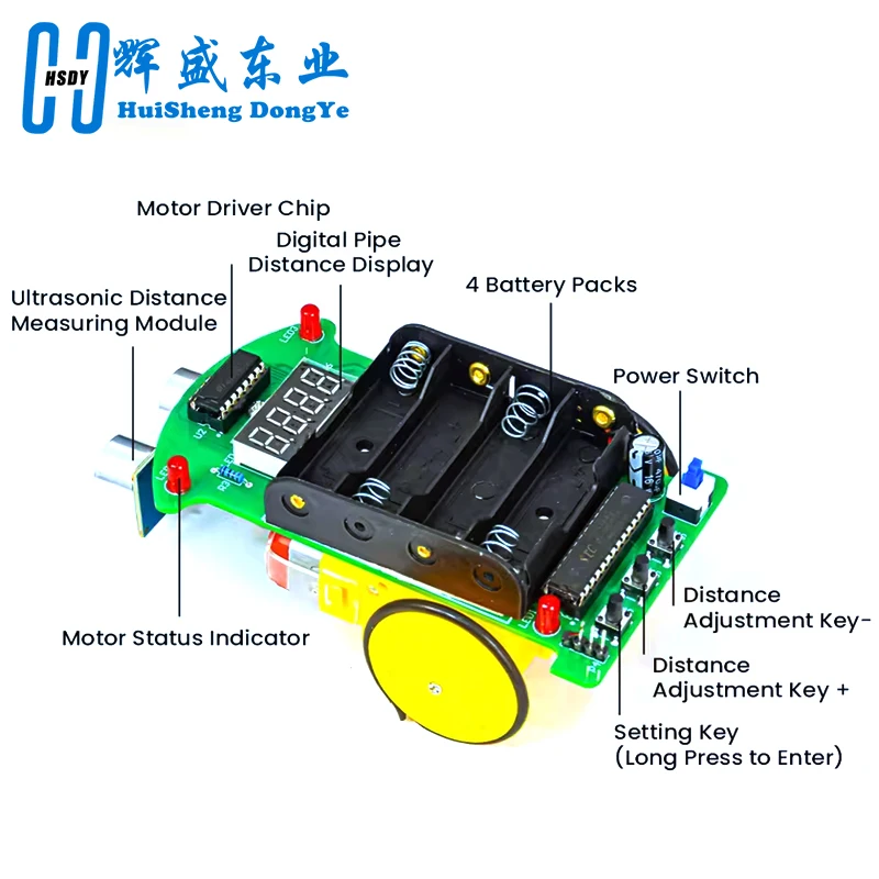 لتقوم بها بنفسك بالموجات فوق الصوتية تتراوح تجنب العوائق طقم إلكتروني للسيارة شاشة LED برمجة ممارسة لحام السيارة الذكية لتقوم بها بنفسك عدة