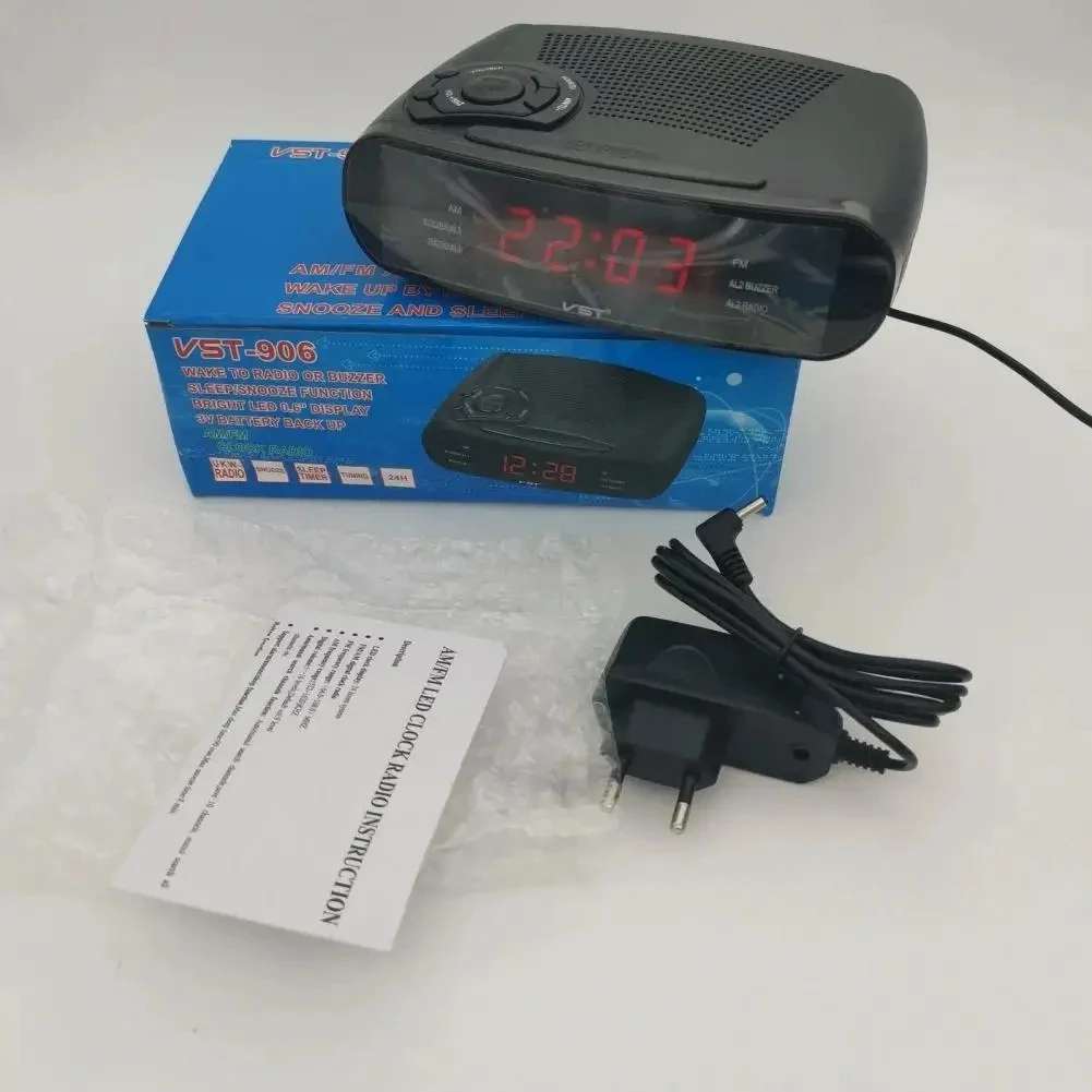 LED Alarm Clock Radio with AM/FM Digital Display Alarm Clock with Snooze Battery Backup Function Watch Room Decoration