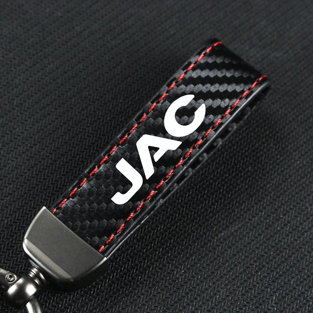 Llavero colgante de cuero de fibra de carbono para coche, hebilla de herradura para JAC Refine J3 J2 S5 A5 J5 J6 J4 vaporur S2 T8, accesorios