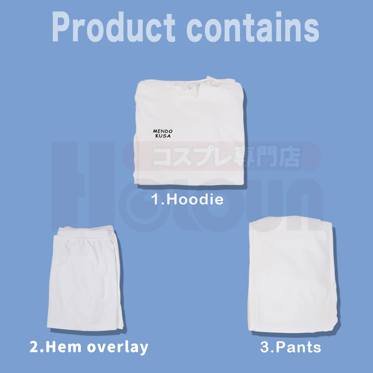 HOLOUN Blue Lock Anime Nagi Cosplay Costume Wig Hoodie Casual Daily Wearing White Pants Hem Overlay Rose Net Synthetic Fiber