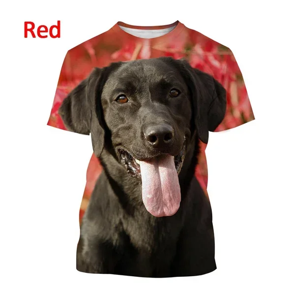 New Hot Sale Pet Dog Animal Men Women Fun Casual Short Sleeved Fashion 3D Labrador Printed T-shirt