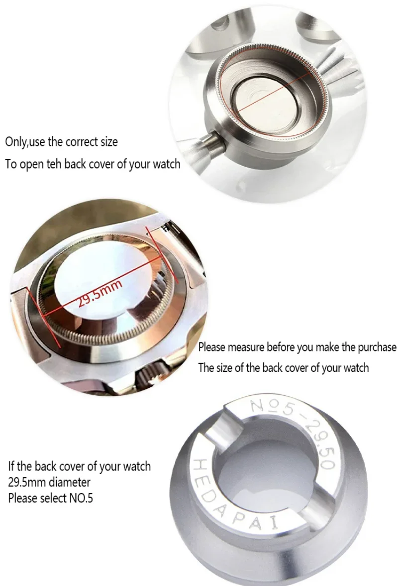 Apricasse Orologi, Strumento Case Screw Back Opener per Orologio Apri Copri Muore 34mm 35mm 36mm 38mm Strumento di Riparazione orologio Caso Vite (35