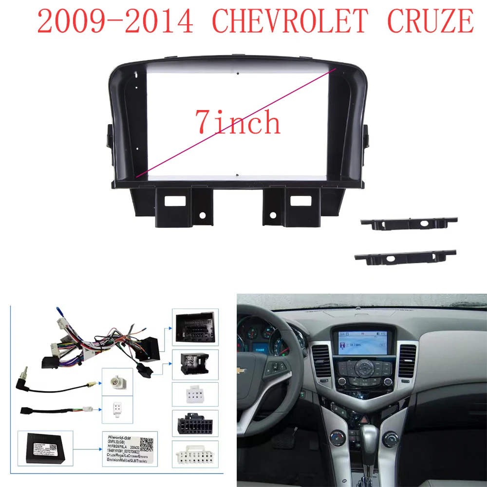 

7 INCH Fascia fit For Chevrolet Cruze 2009 2010 2011 2012 2013 2014 Frame ABS Cable Installation Trim Kit Frame Bezel Canbus