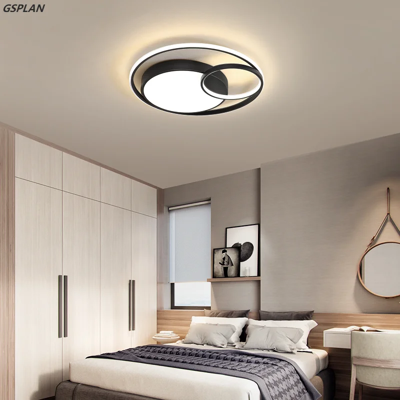 

Black Modern LED Chandelier For Living Rooms, Bedrooms, Restaurants, Dimmable Lights, And Indoor Circular Lighting Fixtures