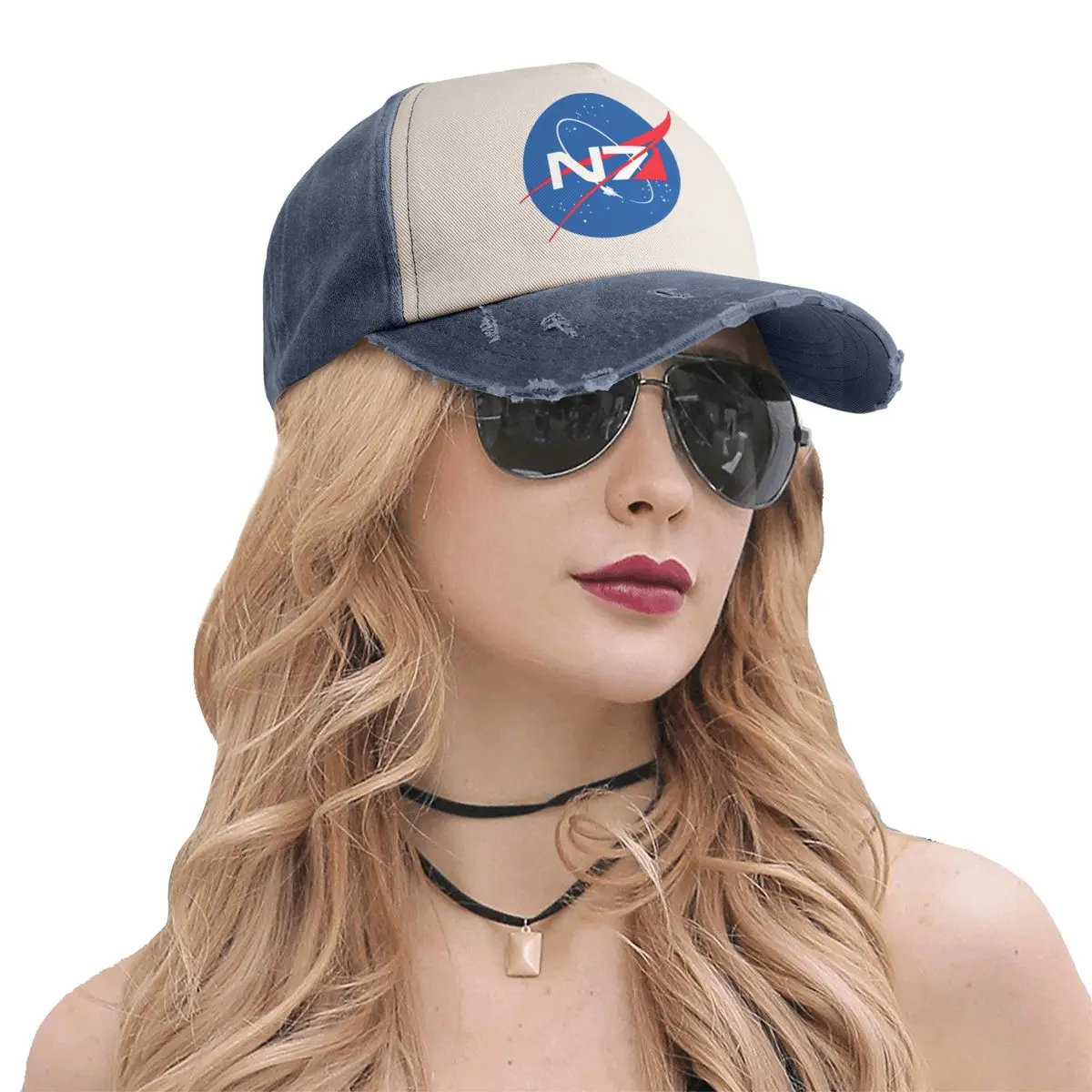 Vintage N7 NASA Mass Effect Active Baseball Cap Men Women Distressed Washed Headwear Video Game Outdoor All Seasons Hats Cap