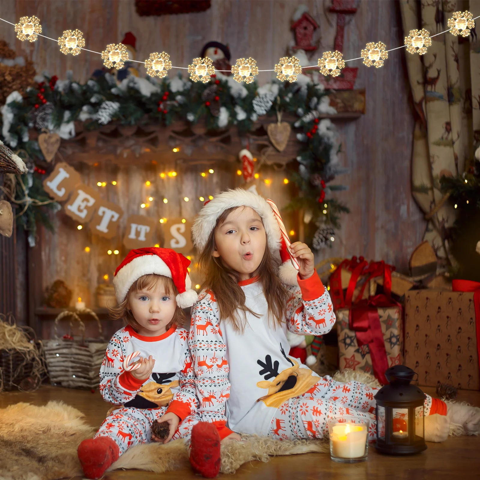 LED ندفة الثلج سلسلة أضواء عيد الميلاد مصباح للزينة لشجرة عيد الميلاد حفلة غرفة نوم وميض ضوء الأسلاك النحاسية الديكور #2