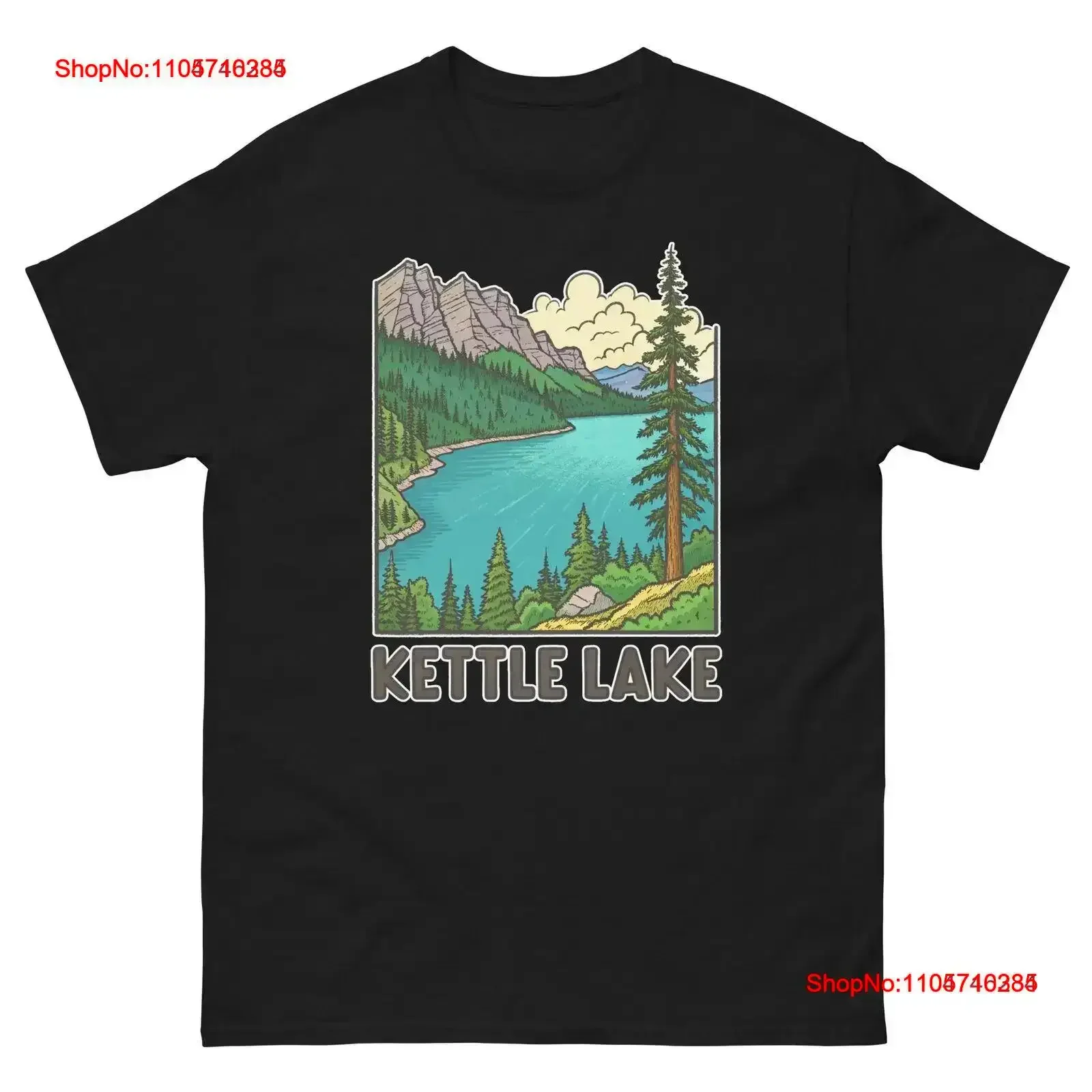 Kettle Lake Geographical Landscape Location Scenery T Shirt vintage Washed homme Slightly graphic streetwear Stretched vintage