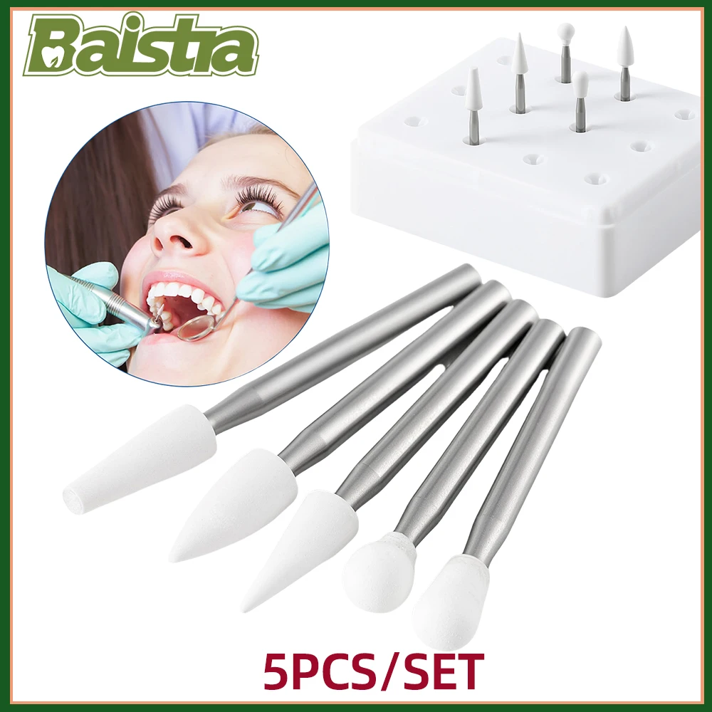 5個/パック 歯科用ポリッシャー ホワイトストーン FG 研磨バー コーン型 フレイム型 ラウンド型 高速ハンドピース用 1.6mm ラボツール AZDENT