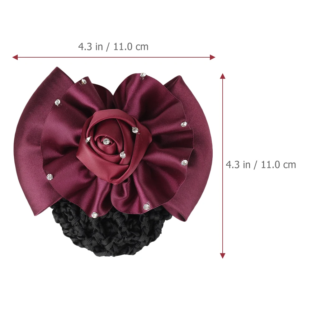 

3pc Bow Snoods Clip Snood For Women Hair Nets Buns Elastic Accessories Strong Hold Thick Thin Hair Elegant Professional Nurse