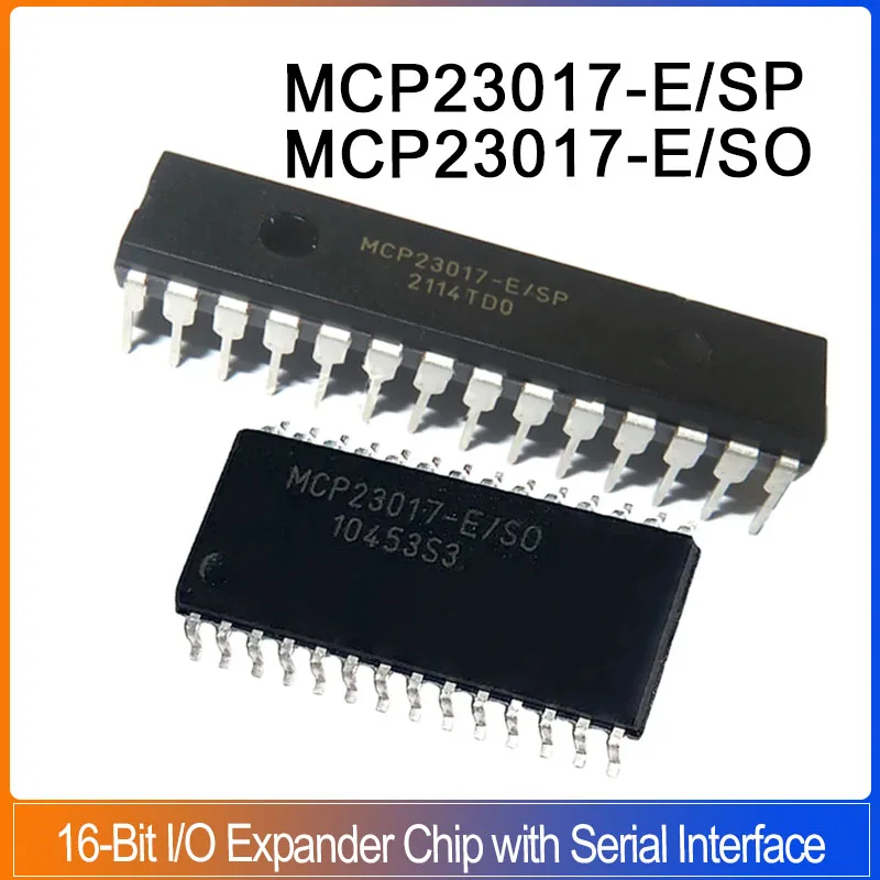 MCP23017 DIP-28 MCP23017-E/SP MCP23017-E/SO SOIC-28 MCP 23017 Mikrokontroler 16-bitowy układ rozszerzający wejścia/wyjścia z interfejsem szeregowym