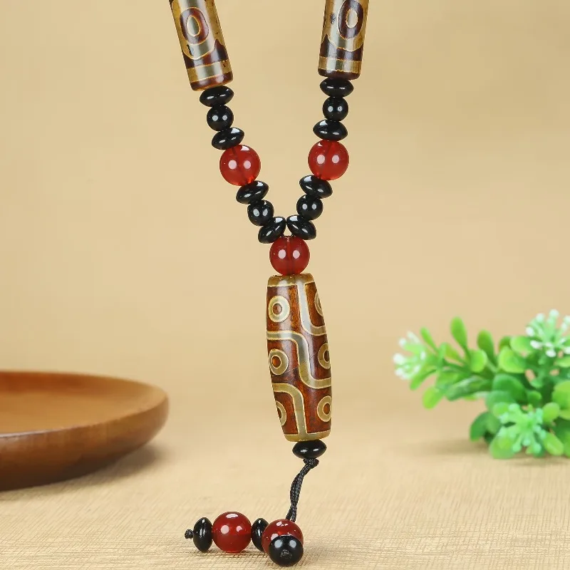 

Dzi Bead Tibetan Agate Dzi Bead Men's and Women's Necklace Sweater Chain