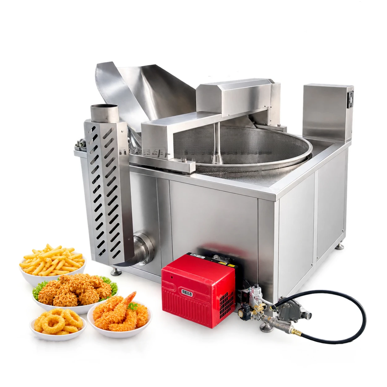 Automatic Batch Frying Machine 304 Stainless Steel Automatic Discharge Frying Equipment for Potato Chips Food Processing