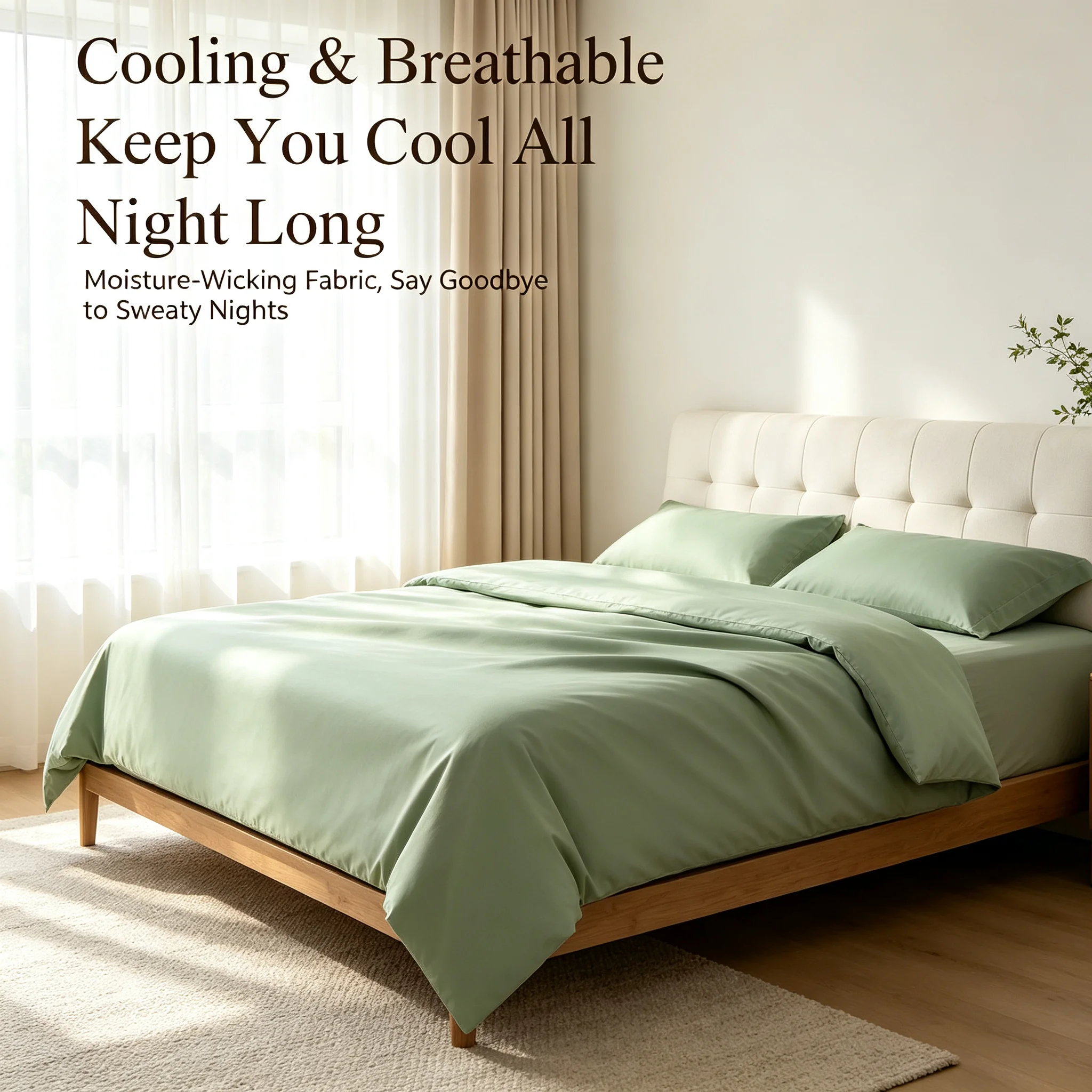 King Duvet Cover Set 3 Pieces, 100% Organic Viscose derived from Bamboo, Luxuriously Soft & Cooling, 1 Duvet Cover and 2 Pillowcases, 104
