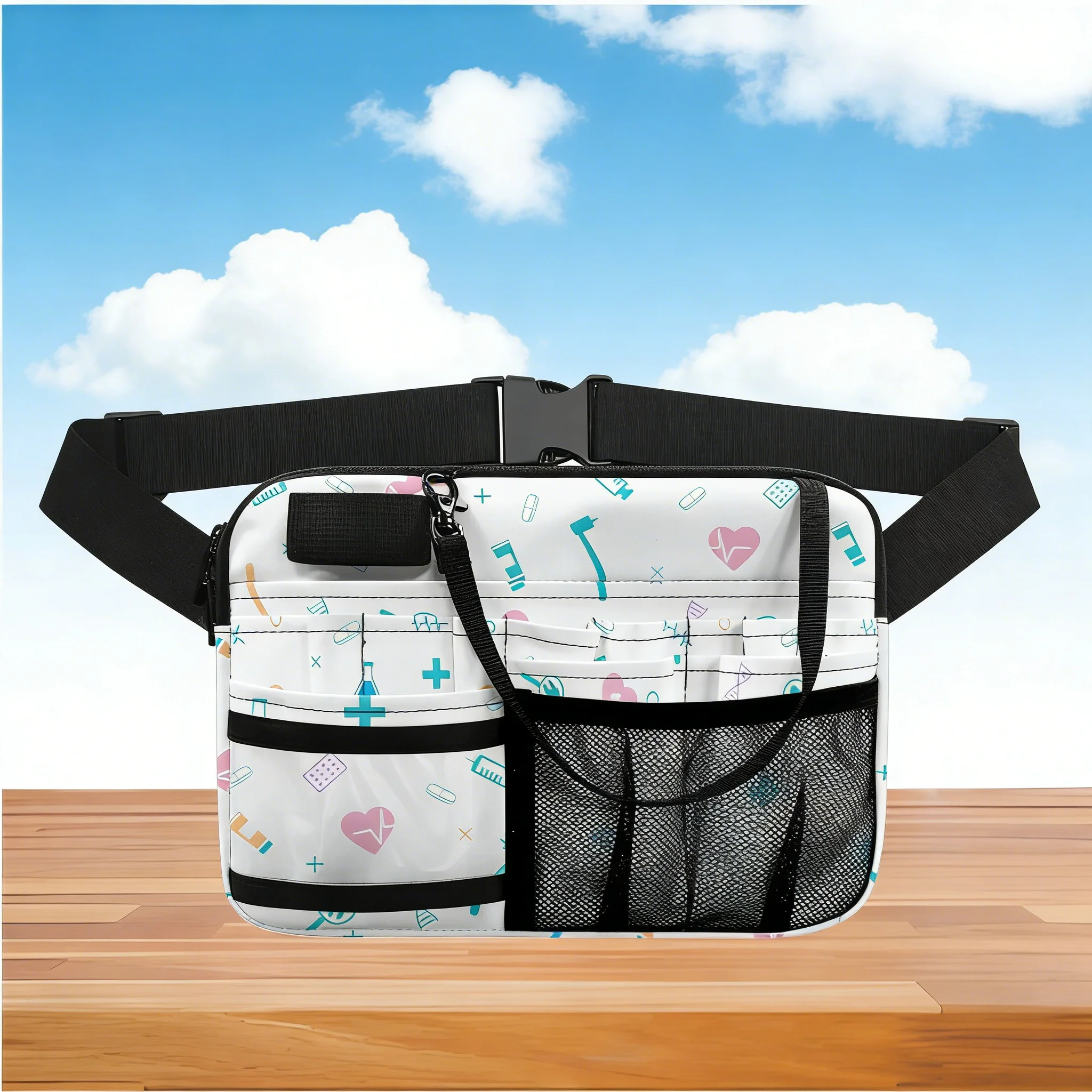 

Сумка на пояс с принтом зеленых тропических листьев, легкая поясная сумка с несколькими карманами, органайзер с регулируемым ремнем для работы, путешествий и поездок.