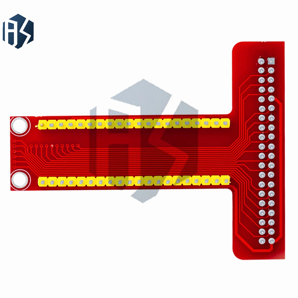 Placa de expansión GPIO Breakout en forma de T con cable plano de cinta de 40 pines de 20 cm – Compatible con Raspberry Pi 2/3 Modelo B/B+