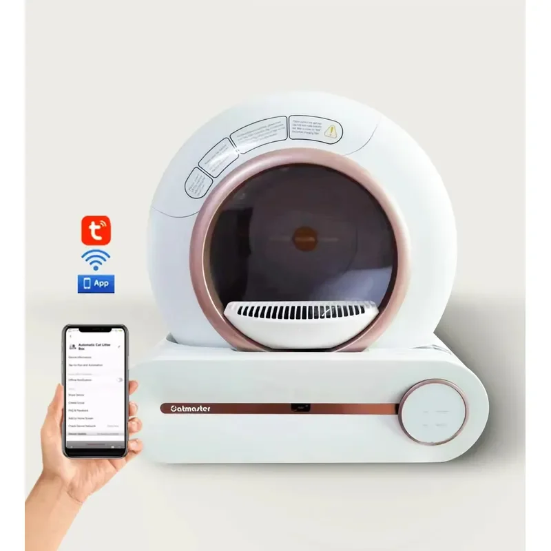 Electric Smart Quick Self Cleaning Deodorant Plastic Enclosed Large Capacity Toilet Tray App Remote Control Automatic Cat