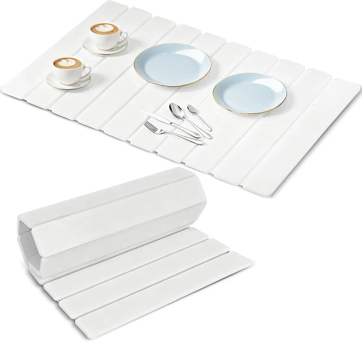 

Large Stone Dish Drying Mat 24x16 Inch, Non-Slip Kitchen Coaster Set with Drainer Rack, Fast-Absorbing Eco-Friendly Diatomaceous