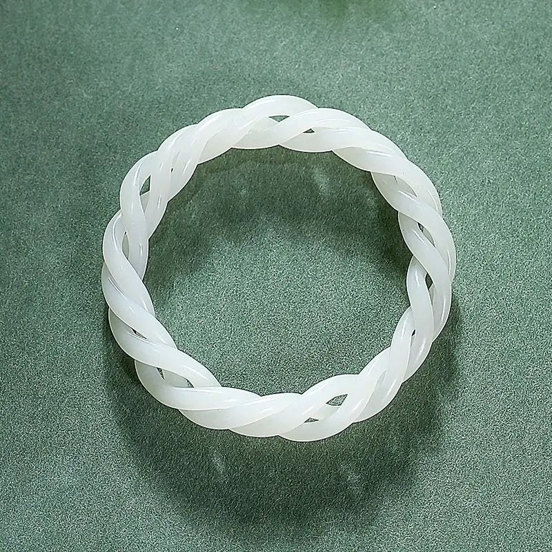 White Jade Twisted Silk Women's Twist Bracelet Temperament