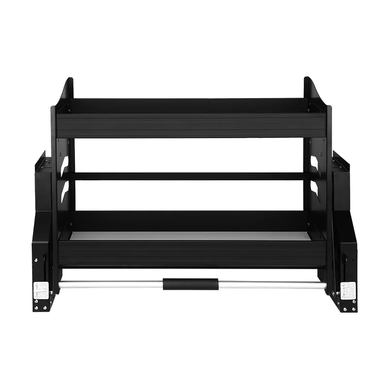 

Kitchen and bathroom storage hanging cabinets Kitchen cabinets Black aluminum alloy lift drop basket