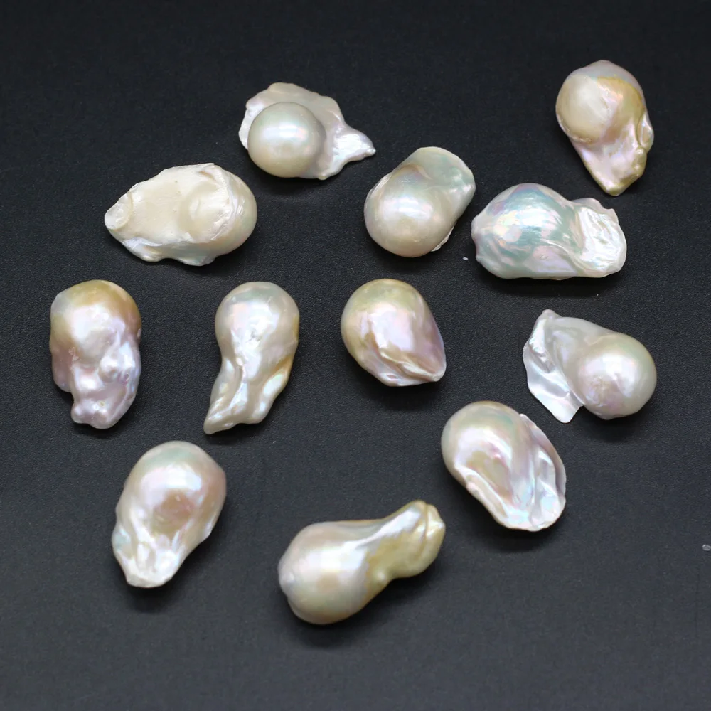 New 1PC Natural Tail Pearls Irregular None Hole Loose Pearls Charms for Making DIY Jewelry Necklace Accessories 15x20-18x30mm