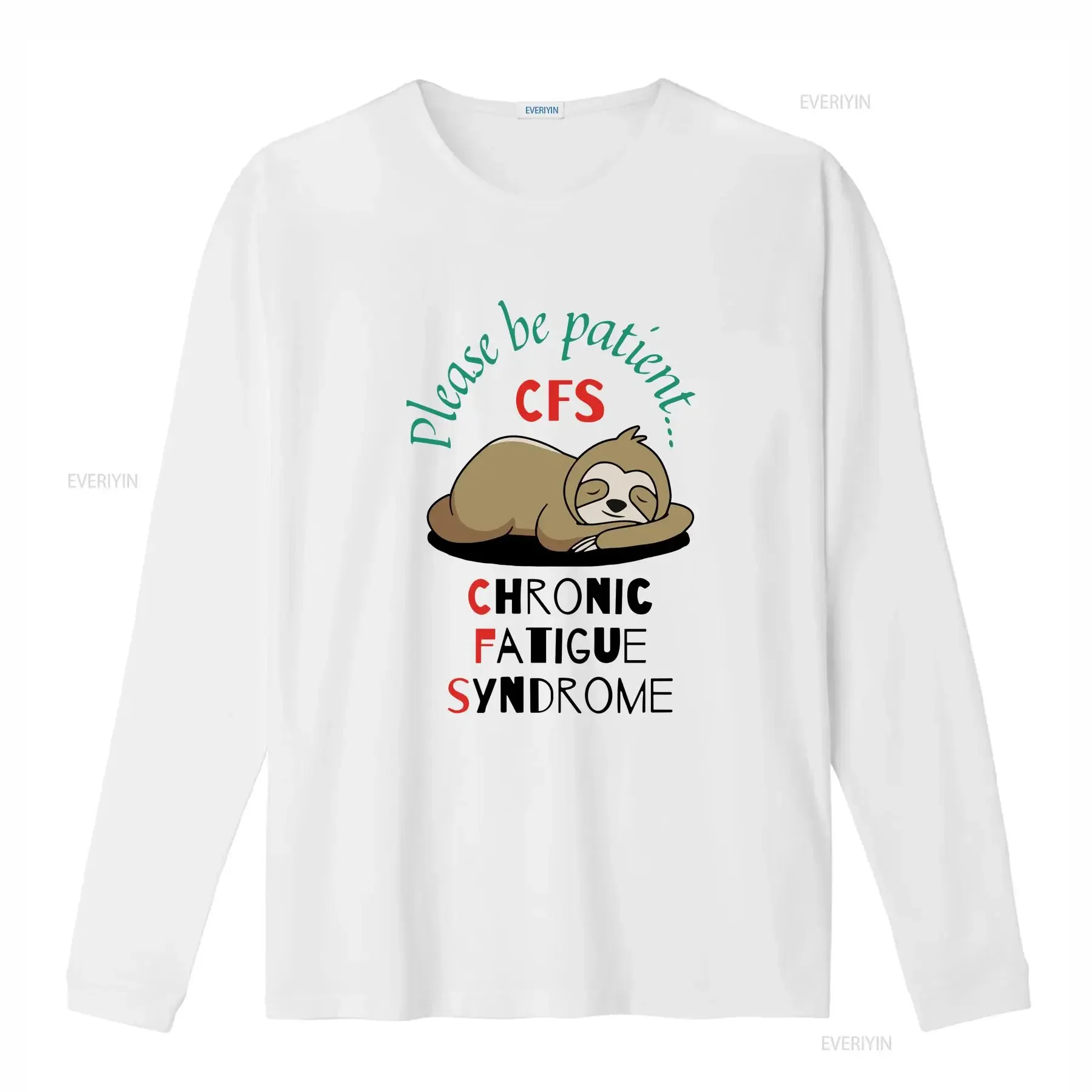 CFS Awareness Back Print T shirt Design Ultra Cotton Sleeping Sloth Chronic Fatigue Hidden Disability vintage Washed homme