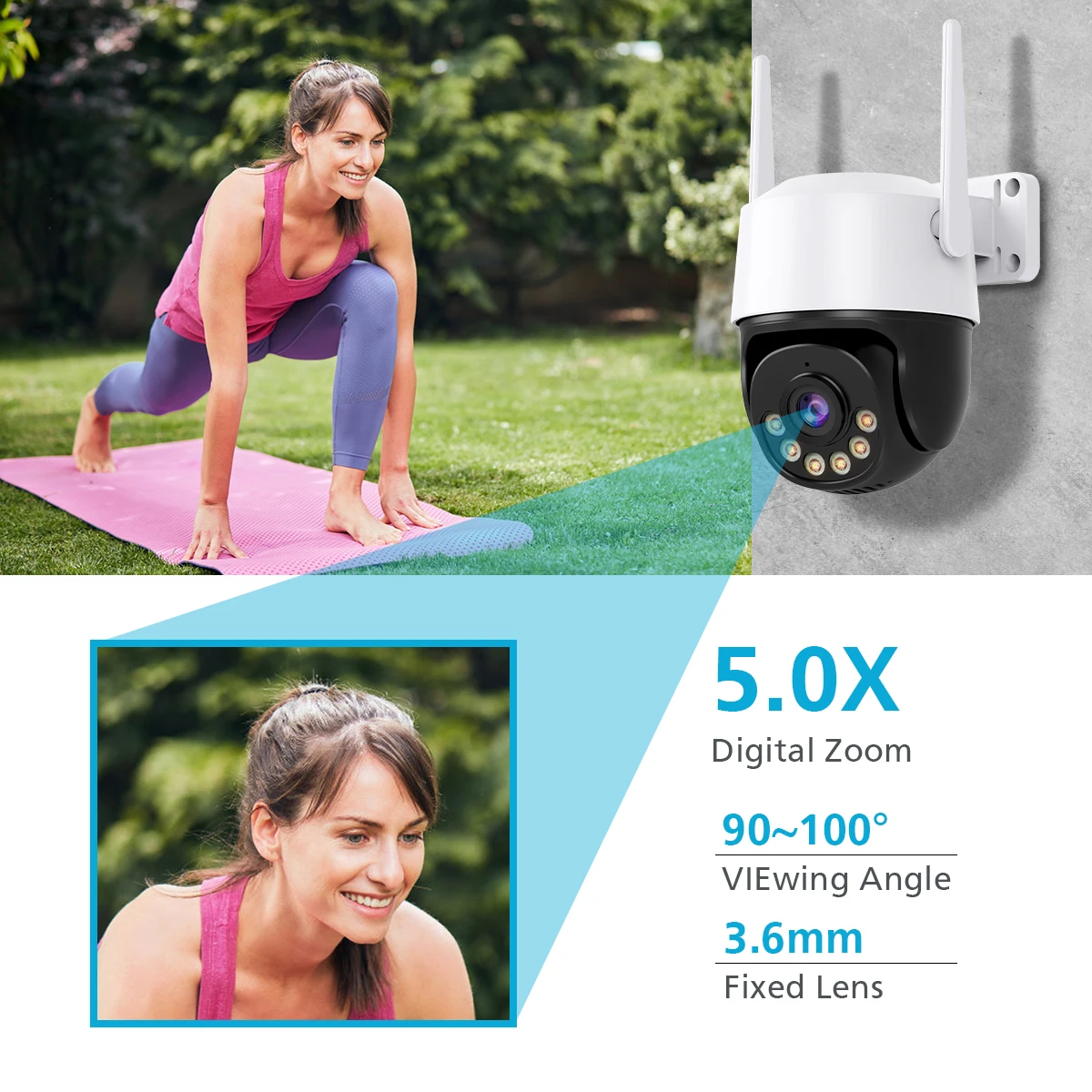 Caméra de surveillance extérieure PTZ IP WiFi HD 8MP/4K, avec suivi automatique, vitesse 5MP, sans fil, pour maison connectée, iCsee