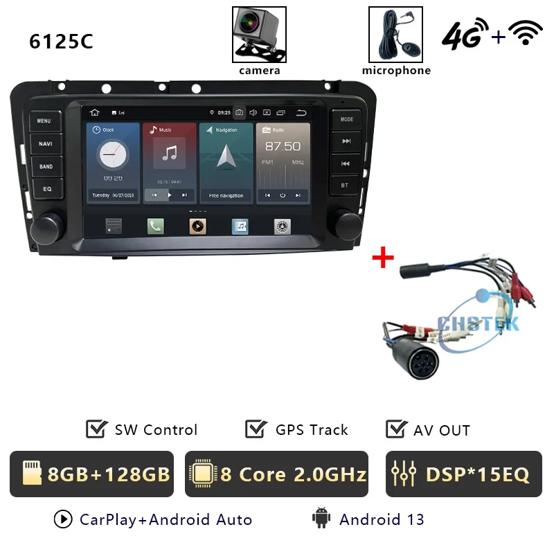 CHSTEK Carplay Android 13 Autoradio Voor Volvo S40 V40 XC70 V70 S60 2005 2006 2007 2008 2009 GPS WIFI 4G RDS Head Unit Autoradio