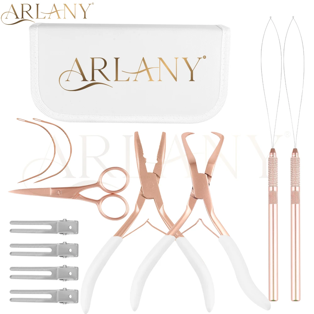 

ARLANY набор плоскогубцев для наращивания волос, плоскогубцы Microlink для шитья, наращивание утка, инструмент для наращивания волос, инструмент для вытягивания волос, крючок