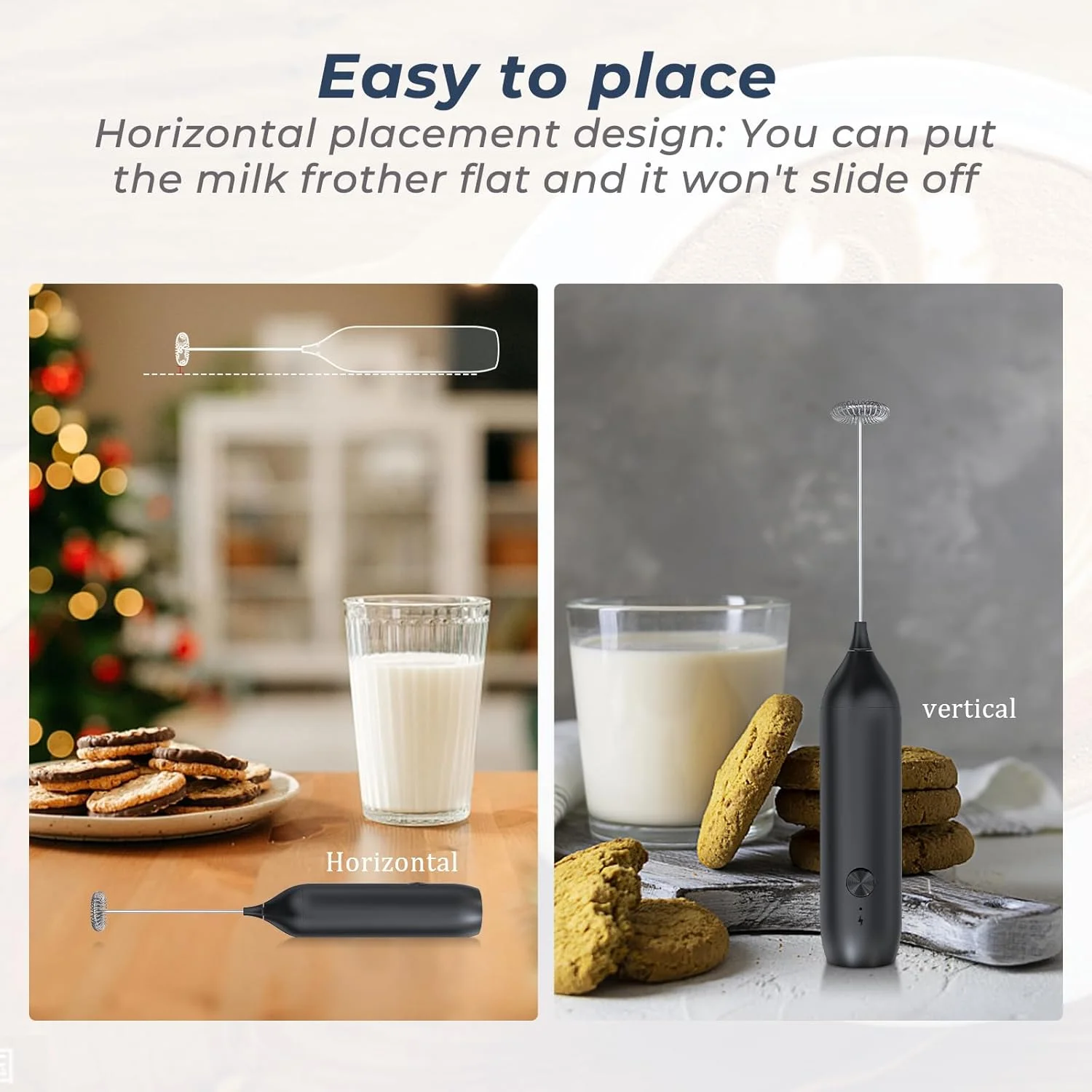 เครื่องตีฟองนม, เครื่องตีฟองนมแบบชาร์จไฟได้ Frother มือ Frother เครื่องทําโฟมไม้กายสิทธิ์ปัดเครื่องดื่มผสมสําหรับกาแฟ, ลาเต้, คาปูชิโน่, Fra