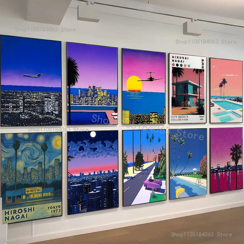 

H-Hiroshi N-Nagai Illustration Poster Waterproof HD Wall Art Decal Self-Adhesive Aesthetic Decor For Home Living