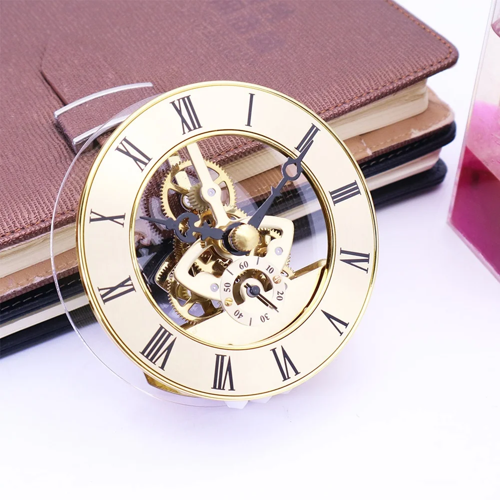 Clock Movement 86mm Metal Gear with See Through Design and Roman Numerals for Quartz Precision and Vibration Resistant Mounting
