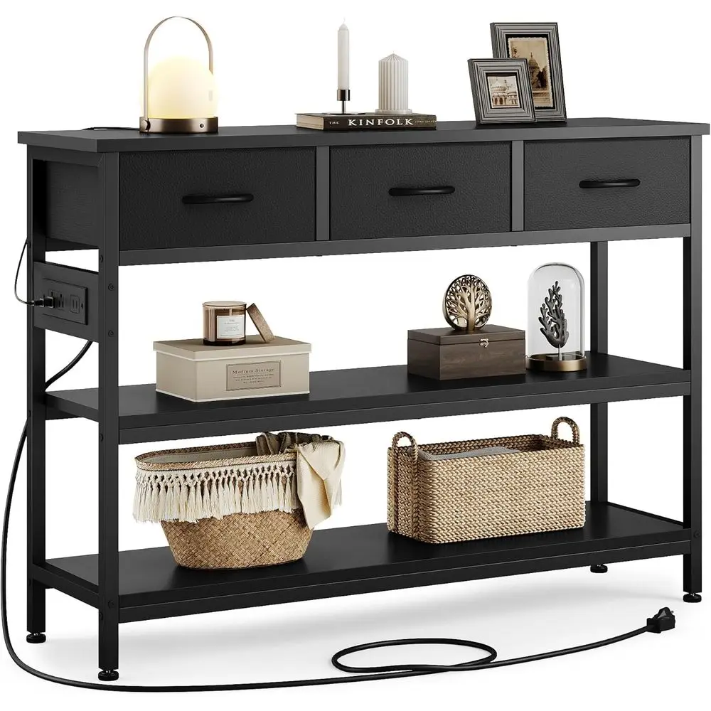 Entryway Table with Outlets, 3 abric Ders, 43 in ole Table | 43.3