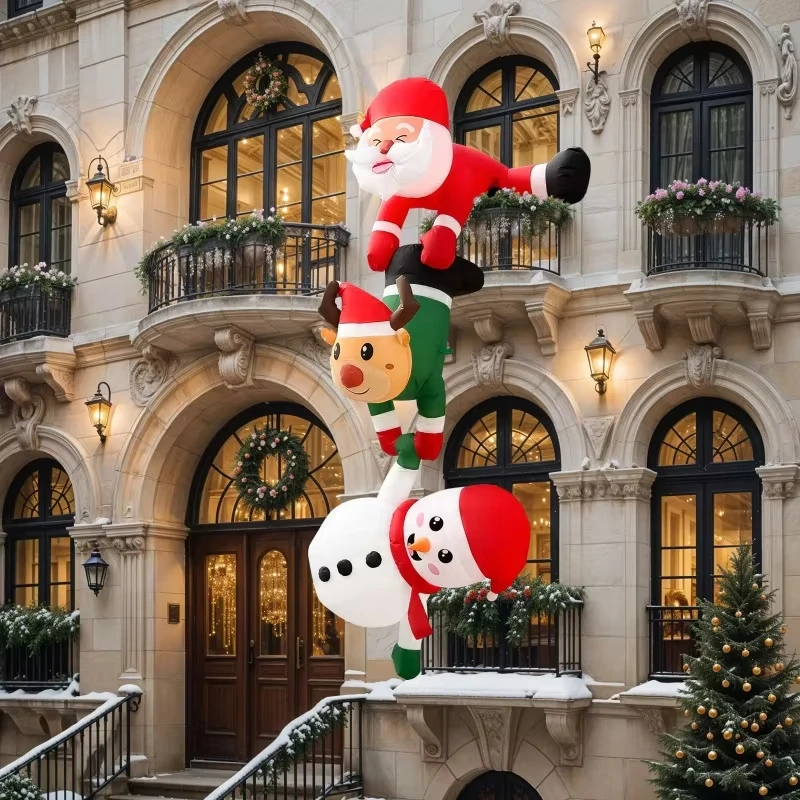 8FT/2.4M عيد الميلاد المطاطية الطفل ثلج مع قفازات قبعة حمراء المدمج في المصابيح للداخلية في الهواء الطلق الحديقة عشية عيد الميلاد الزينة