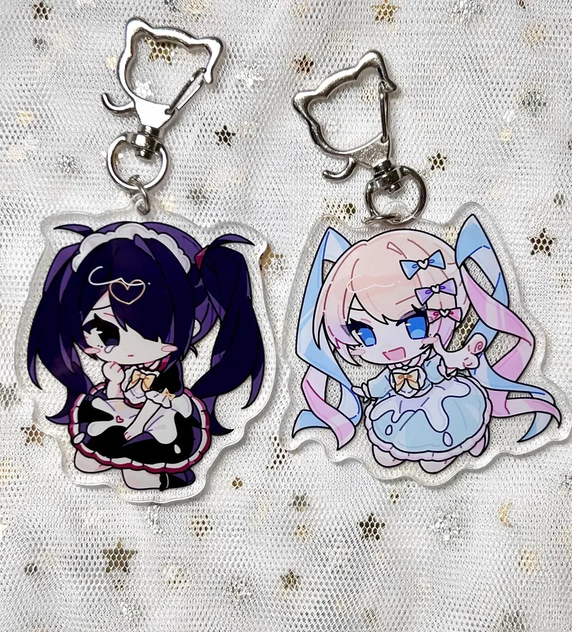NEEDY GIRL OVERDOSE Ame Chan & Kangel Cake Outfit 6cm Acrylic Keychains Anime Themed Collectible Keychains