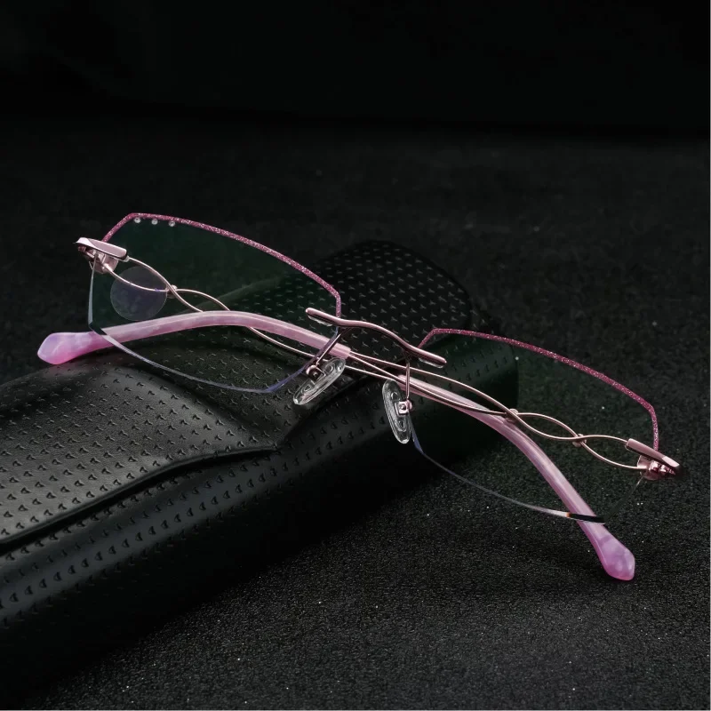 

-100 -125 -150 175 200 Frameless Glasses Diamond-Cut Glasses Glasses Myopia Hyperopia Customization for Women