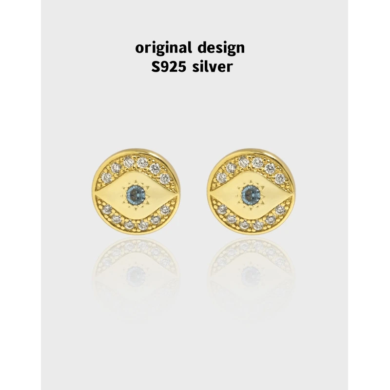 

European hot selling S925 sterling silver mini earrings devil's eye stud earrings for women fashion banquet jewelry