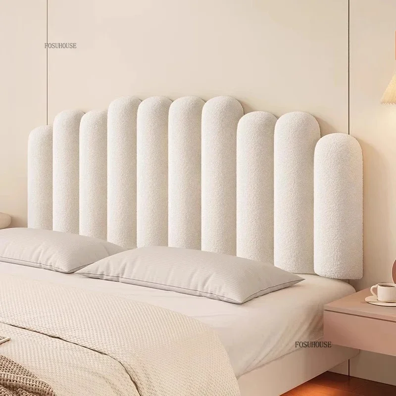 #Modern Double Bed Headboard Luxury Lambswool Soft Cushion Anti-collision Backrest Waist Protection Bedroom Tatami Headboard