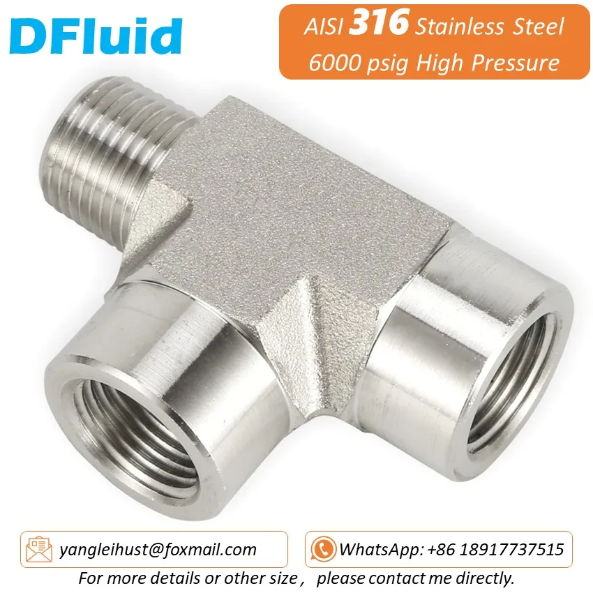 SUS 316 Female to Male Thread TEE NPT BSP BSPT 1/8