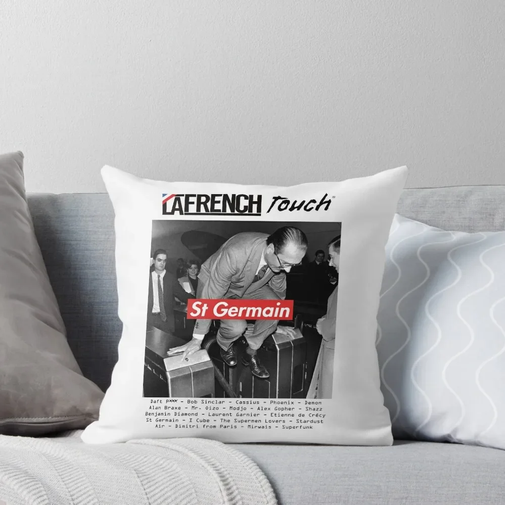 Le Touriste St Germain: MODEL of La French Touch & Jacques Chirac & St Germain Throw Pillow Cushion Cover pillow